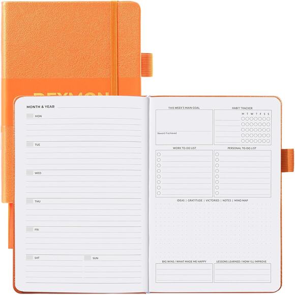 Undated Hardcover Daily Weekly Planner Time Management and Productivity Goals - Picture 7 of 7